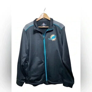 Men's NFL Miami Dolphins Therma Base Zip up Majestic Large EUC